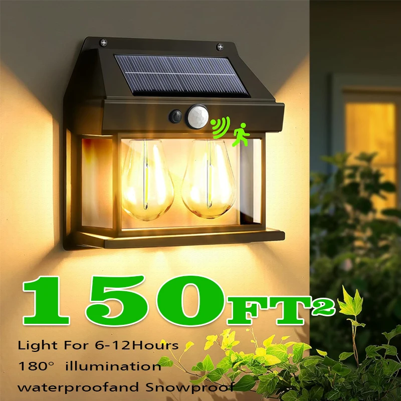 Outdoor Power Garage - Outdoor Solar Wall Light Dual Bulb