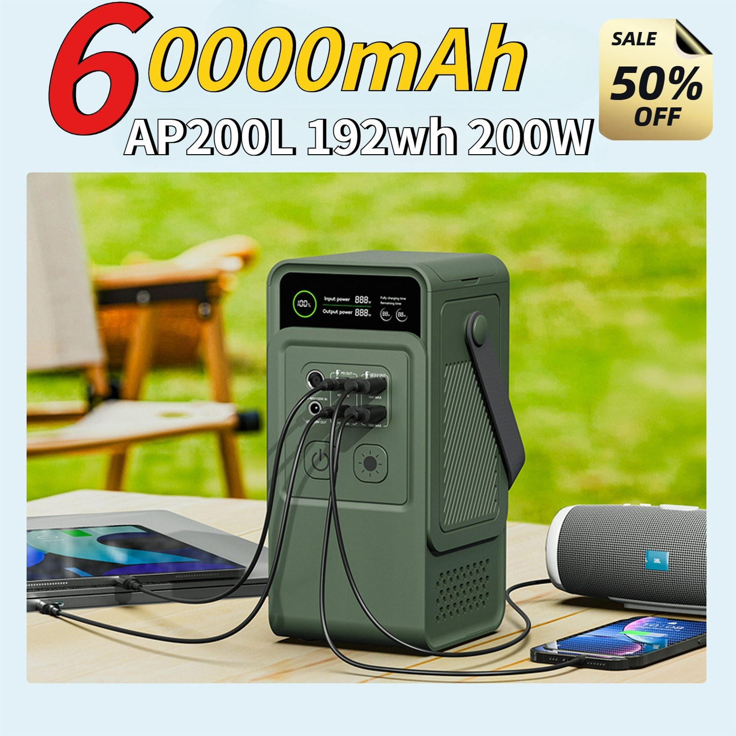 60000mAh 200W 192Wh Camping Po - Outdoor Power Tower recensie en prijs