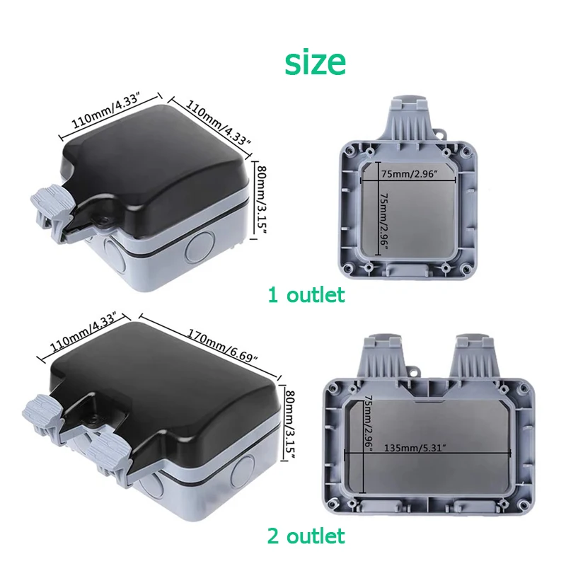 EU KR Outdoor Wall Waterproof  - Outdoor Power Parts recensie en prijs