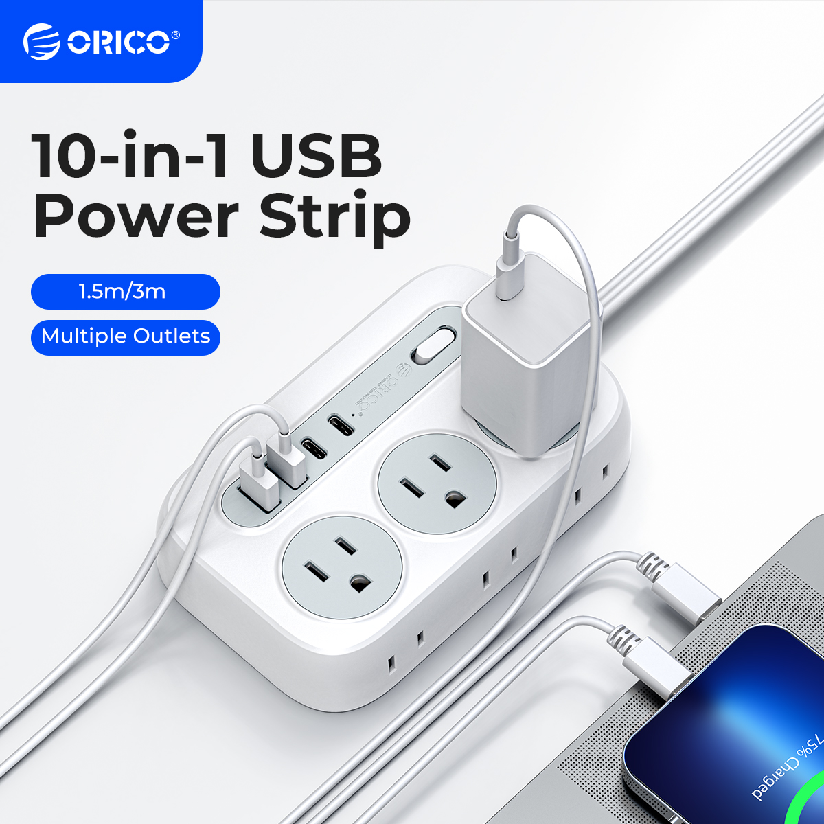 ORICO Power Strip 6 AC Outlets - Outdoor Power Adapter Usb C recensie en prijs