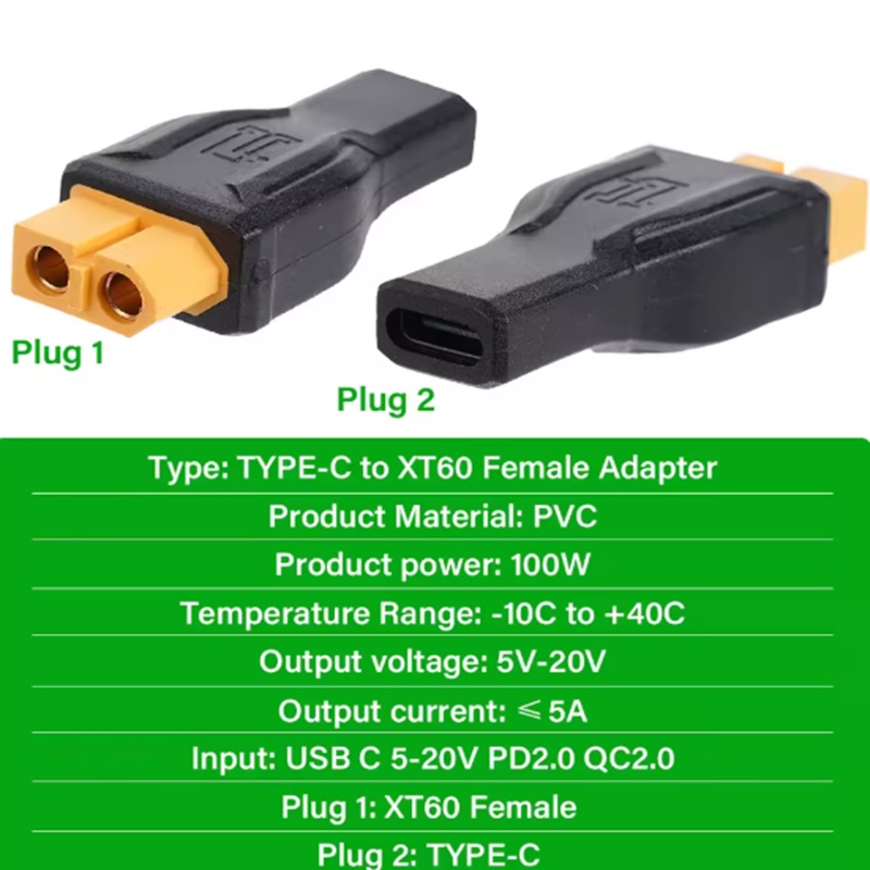 USB C Type C To XT60 Female Ad - Outdoor Power Adapter Usb C recensie en prijs